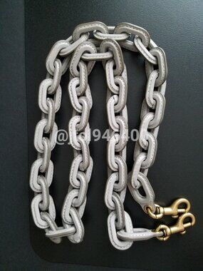 Coach Grey Leather Chain Purse Strap